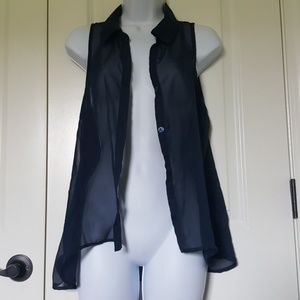 Mesh Button Down Top